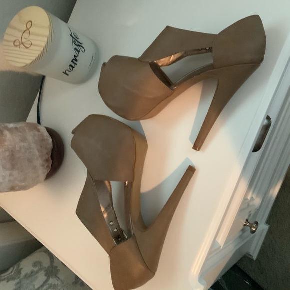 Bootie Peep Toe Platform Heels - Picture 4 of 7